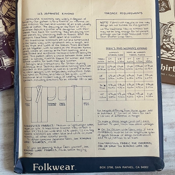 New UnCut FOLKWEAR Ethnic Patterns 204 117 113 Croatian shirt Japanese Kimono - Picture 4 of 8